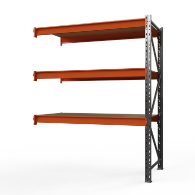 Секция приставная стеллажа металлического ОПТИМА, 2500х1530х785 мм. Полки: 3 шт. фанера HV Market