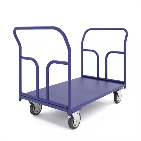 Тележка платформенная с двумя ручками ТПД 2 (600х900) г/п450кг.160 черная резина HV Market