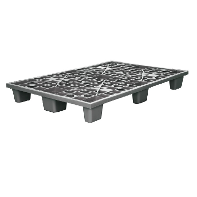 Поддон пластиковый TR 1208 L (ВС) (1000 кг, 1200х800х160 мм, перфорированный вкладываемый на ножках, серый) HV Market