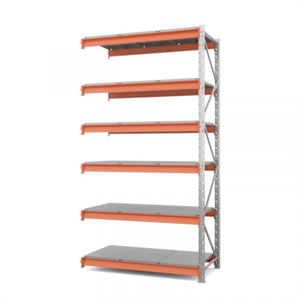 Секция приставная стеллажа металлического ОПТИМА, 3500х1530х785 мм. Полки: 6 шт. метал. HV Market