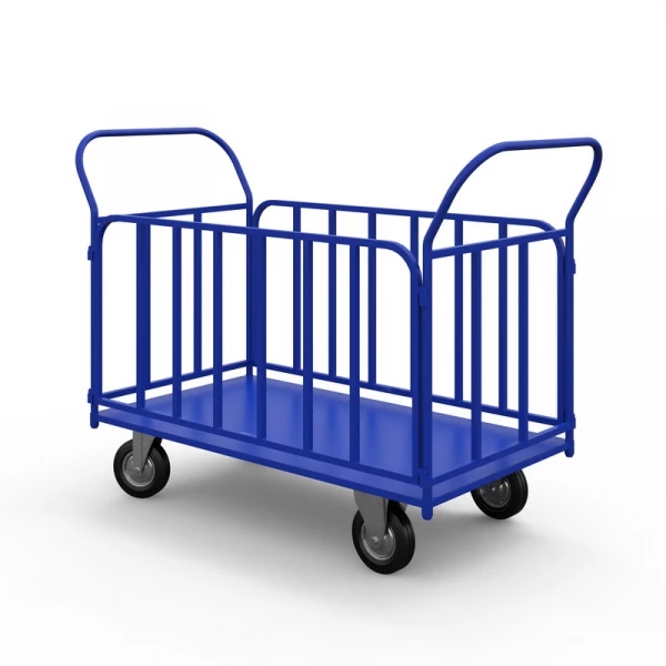 Тележка платформенная с трубчатыми бортами ТБ 5 (700х1200) г/п 550 кг.200 черная резина HV Market