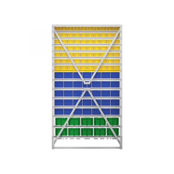 Стойка 1150х2000 односторонняя В1-07-05-02  (желтый/синий/зеленый) HV Market