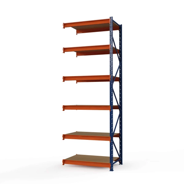 Секция приставная стеллажа металлического ОПТИМА, 3500х1250х785 мм. Полки: 6 шт. фанера HV Market