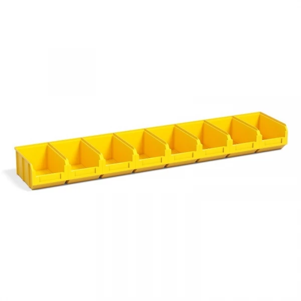 Набор пластиковых ящиков V-2 желтый, 8 шт., для полки 1200 мм (234х1192х121) HV Market
