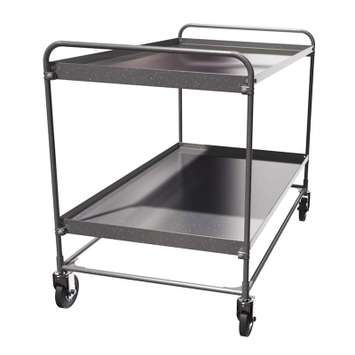 Тележка 2-х ярусная из нержавеющей стали СТ НЖ 3 (600х1000) колеса болтовое крепление 125 мм. HV Market