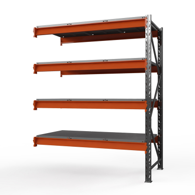 Секция приставная стеллажа металлического ОПТИМА, 4000х1250х785 мм. Полки: 4 шт. метал. HV Market