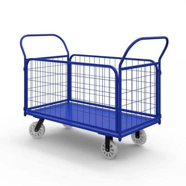 Тележка платформенная с сетчатыми бортами ТС 4 (600х1200) г/п 600 кг.200 нейлон/пластик HV Market