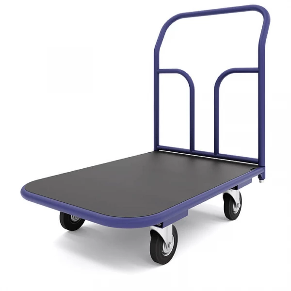 Тележка платформенная с резиновым покрытием ТПР 6 (800х1200) г/п 300 кг. 125 черная резина HV Market