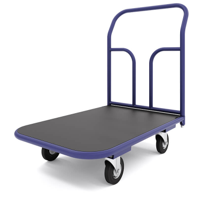 Тележка платформенная с резиновым покрытием ТПР 8 (700x1000) г/п 450 кг. 160 черная резина HV Market