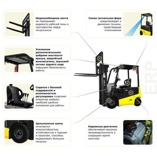 Электрический погрузчик YETT ERP16-ZSM480-SS