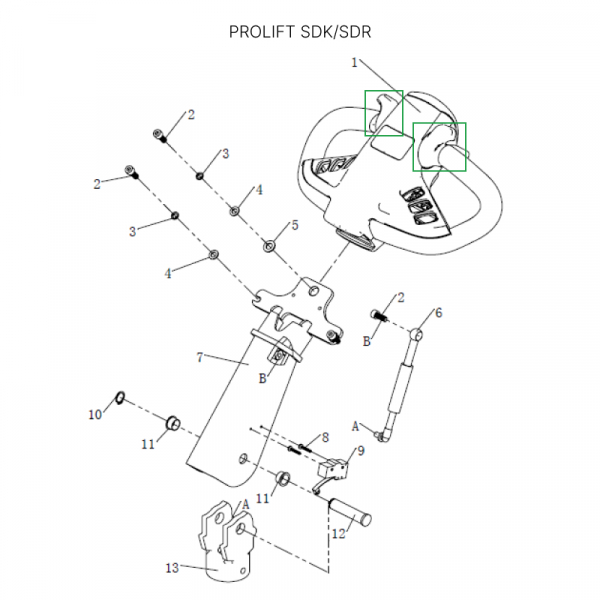 Кнопки управления движением (лепестки) для штабелеров SDR 1533/1536/1545S/1645/1656/2036/2045, SDK HV Market