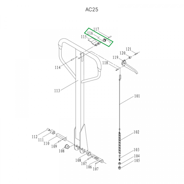 Пружина рычага управления режимом работы для гидравлических тележек JC20 HV Market