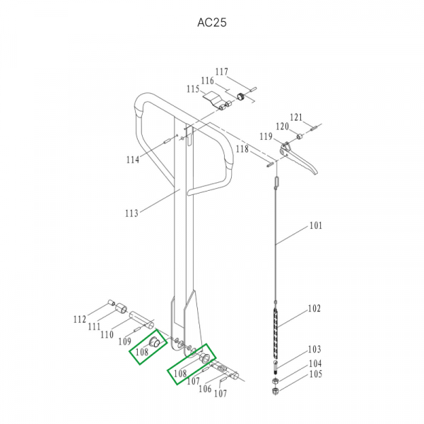 Втулка ручки для гидравлических тележек JC20 HV Market