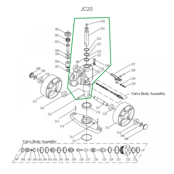 Ось крепления ручки для гидравлических тележек JC20 HV Market
