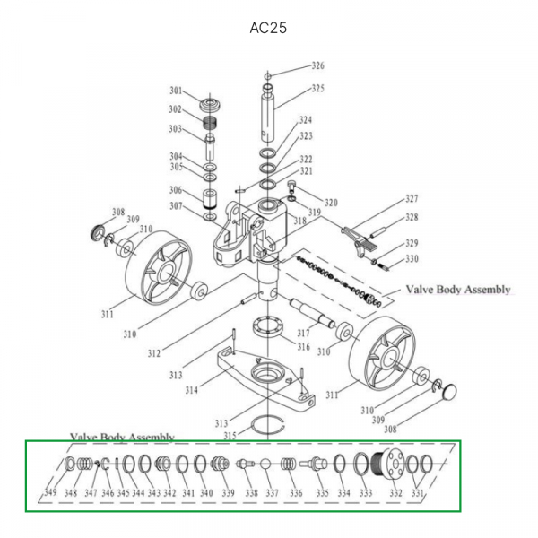 Неразборный клапан для гидравлических тележек AC25 HV Market