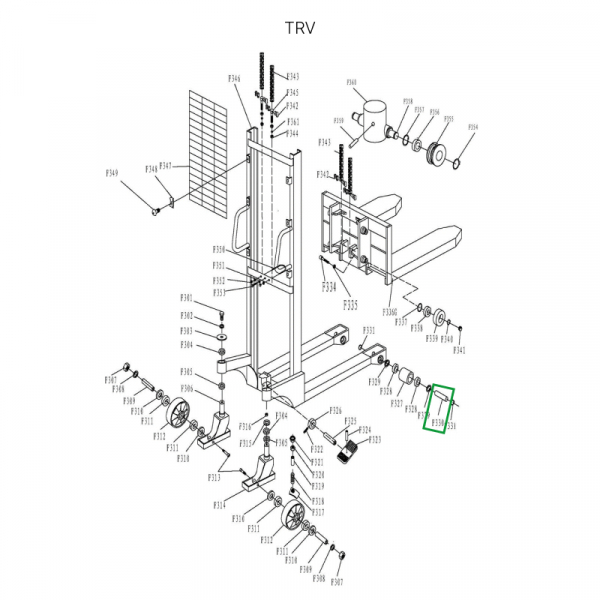 Ось подвильного ролика для TRV HV Market