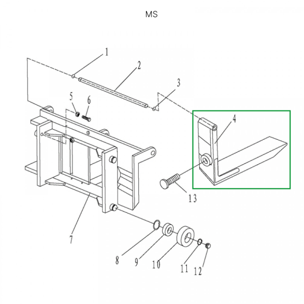 Вила для ручного штабелера для MS1016 HV Market